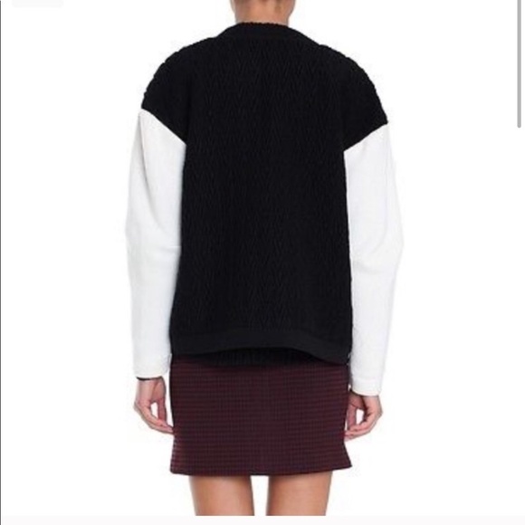 Tibi / bomber knit jacket varsity patchwork cable - Picture 2 of 9